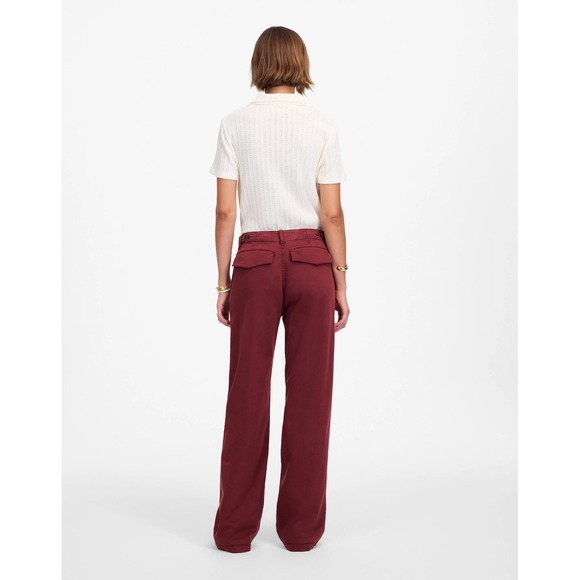 NWT Madewell Petite Low Slung Baggy Utility Pants Vintage Burgundy P25 NS507 - Picture 3 of 14